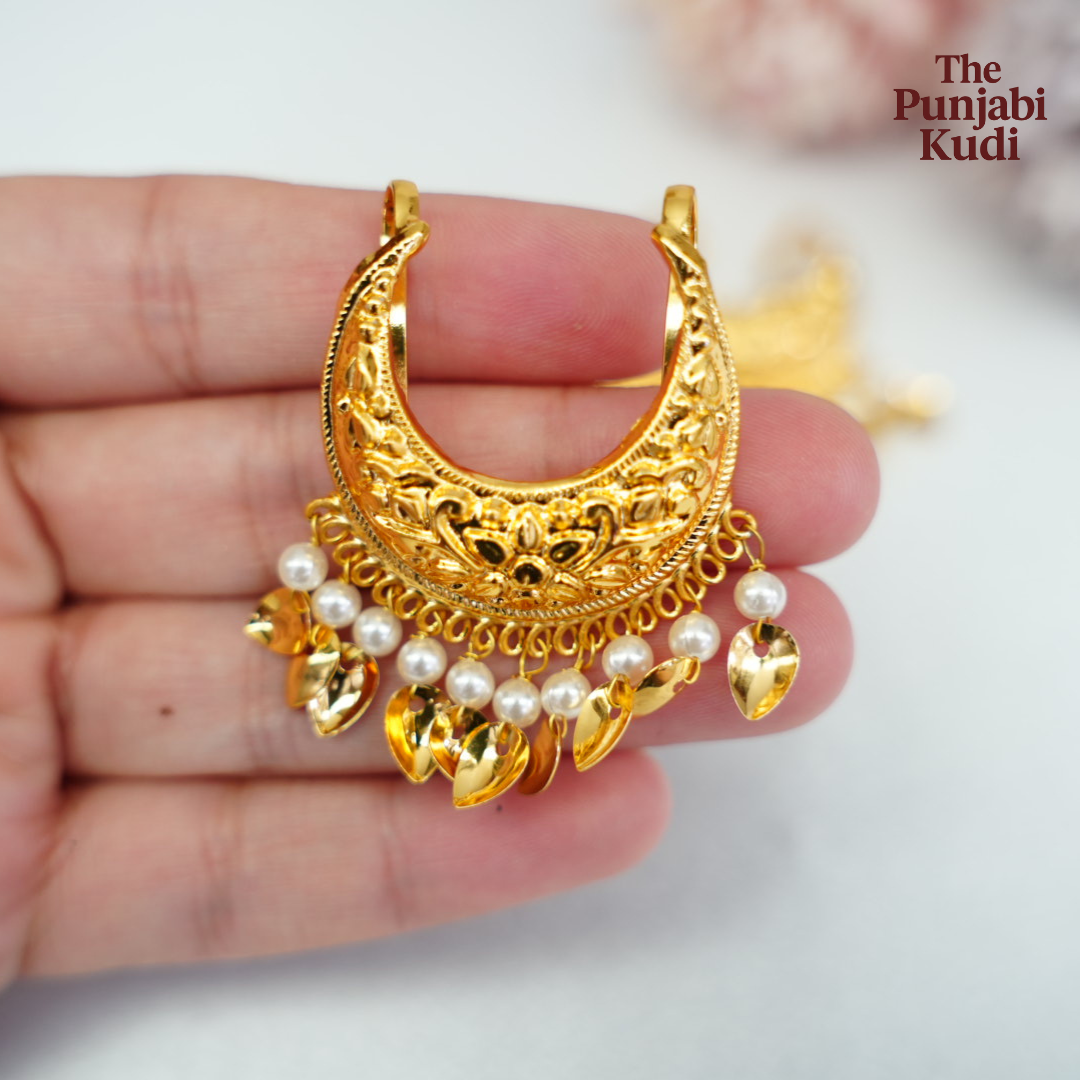 Gold Finished Chand Hair Pin Pair