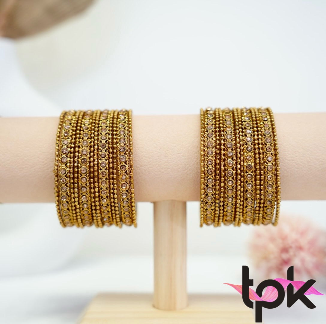 Pretty in Gold Metal Bangle Set