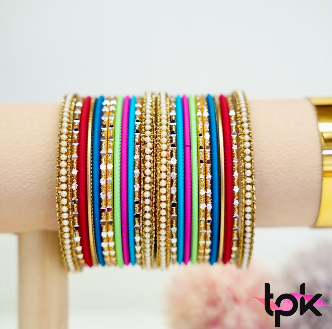 Multi color Metal Bangle Set