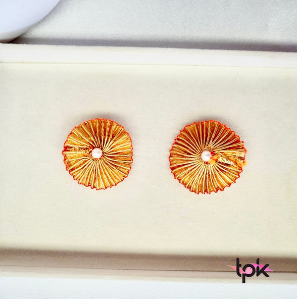 Handmade Gotta Hair Clips Pair - Light Gold & Dark Gold