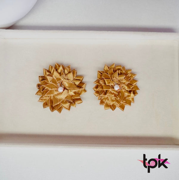 Handmade Gotta Hair Clips Pair - Dark Gold