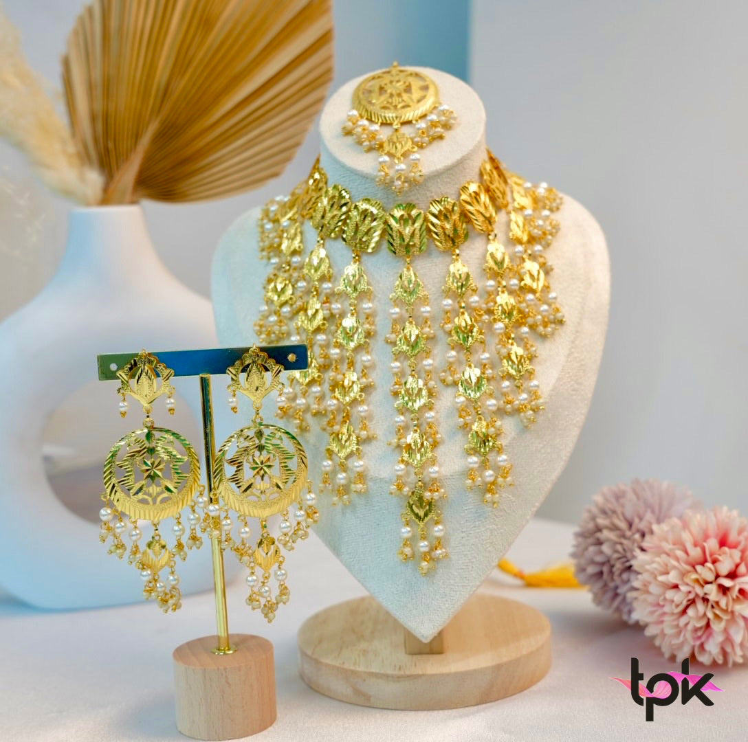 Virsa Gold Plated Choker Earring Set