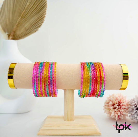 Rain drop Glass Bangle - Multicolor