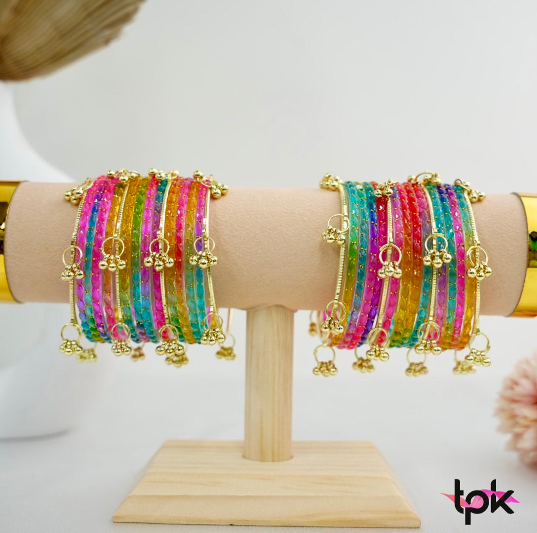 Rain drop Glass Bangle - Multicolor