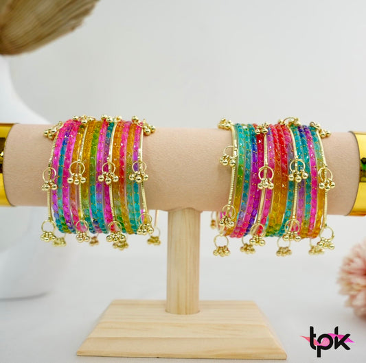 Rain drop Glass Bangle - Multicolor