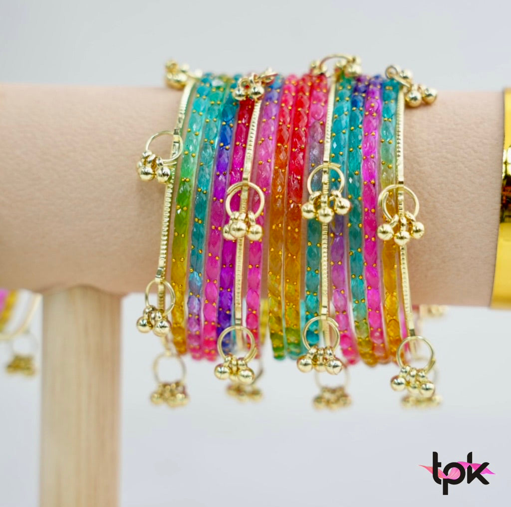 Rain drop Glass Bangle - Multicolor