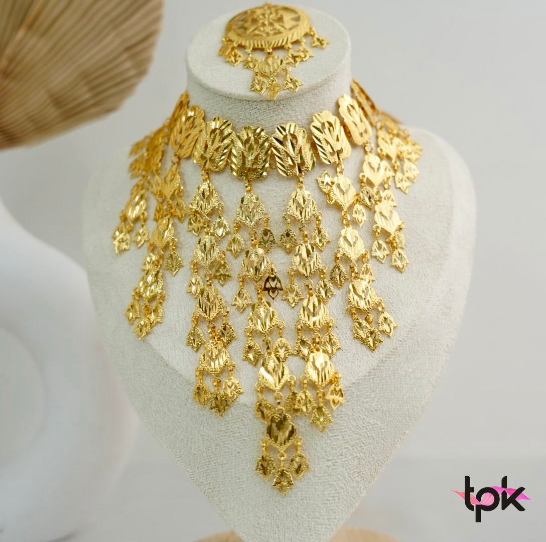 Virsa Gold Finished Choker & Earing Set