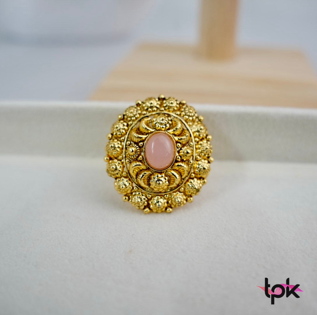 Gold Plated Antique Ring (Copper Base)