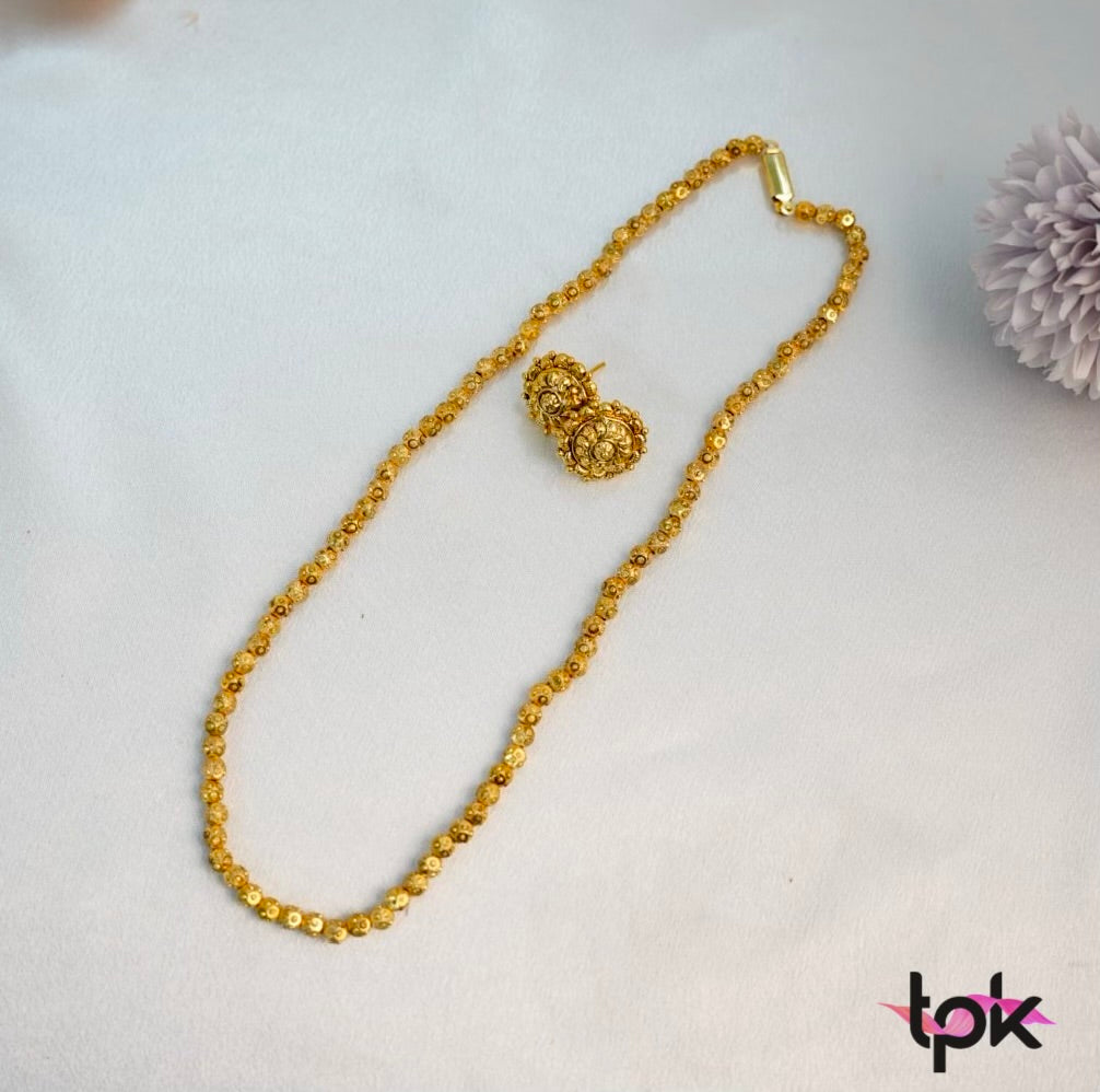 Gold Plated Mala Set (Copper Base)