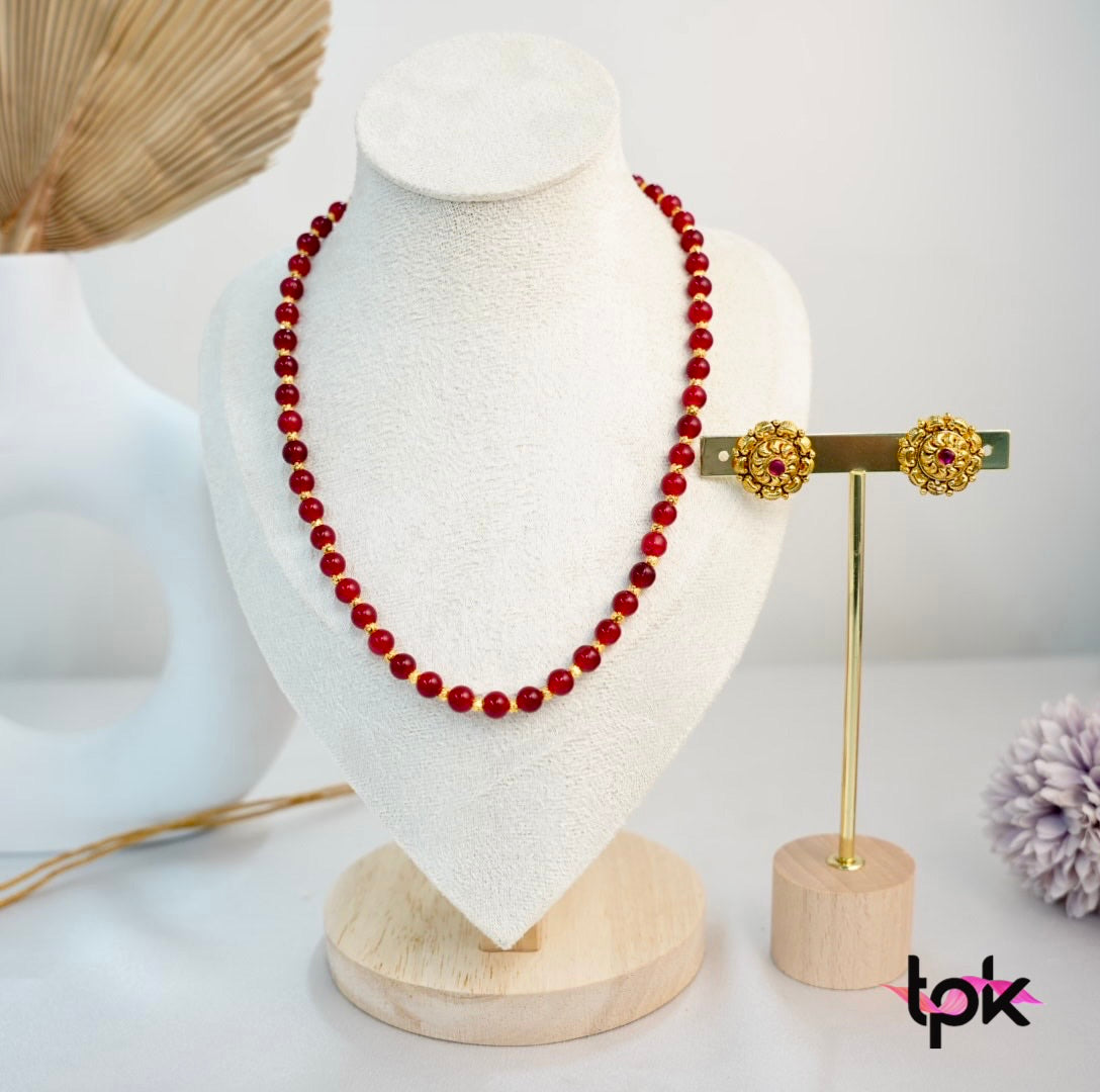 Gold Plated Mala Set (Copper Base)