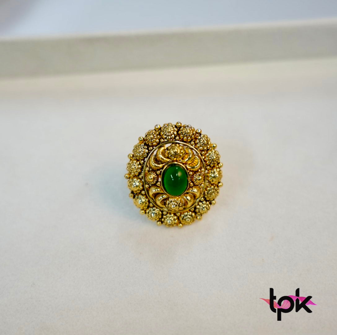 Gold Plated Antique Ring (Copper Base)