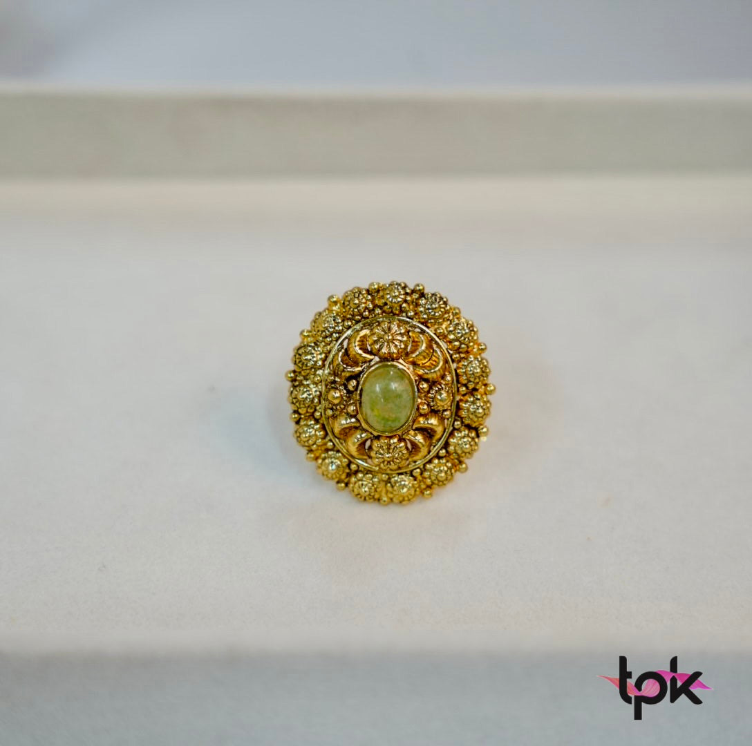 Gold Plated Antique Ring (Copper Base)