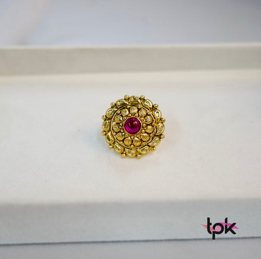 Gold Plated Antique Ring (Copper Base)
