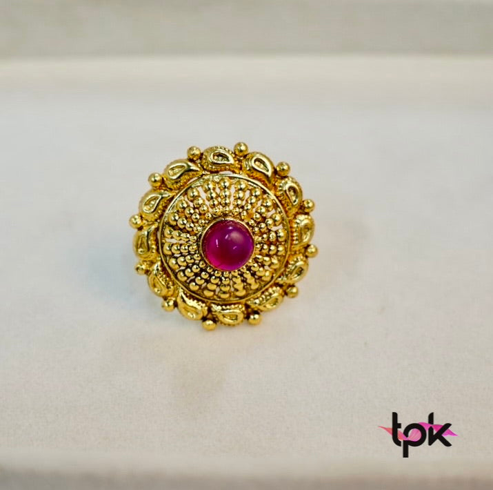 Gold Plated Antique Ring (Copper Base)