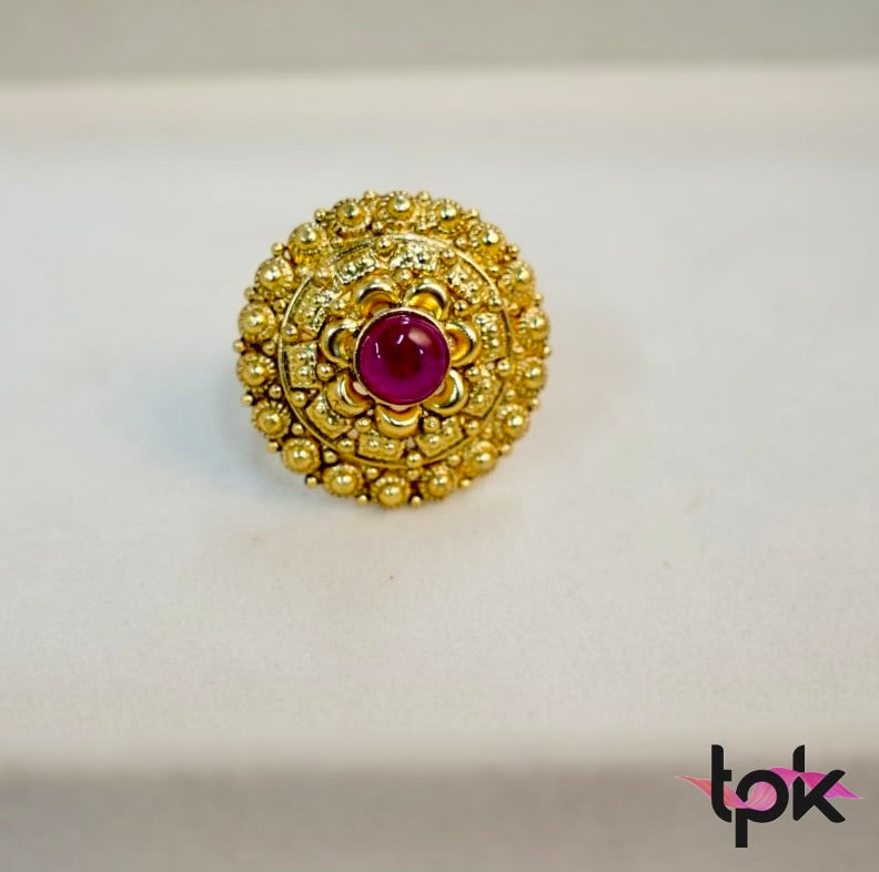Gold Plated Antique Ring (Copper Base)