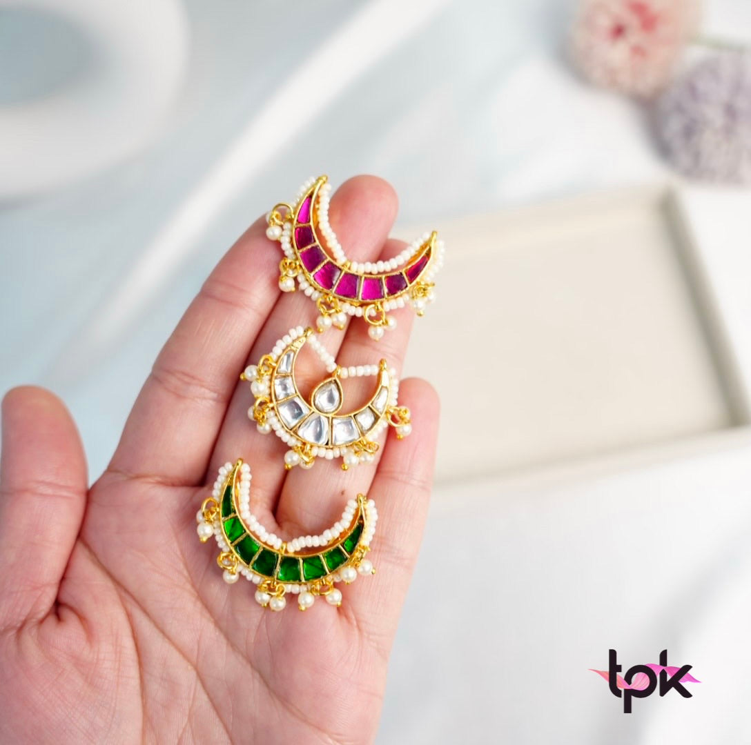 Pachi Kundan Chand Hair Pin