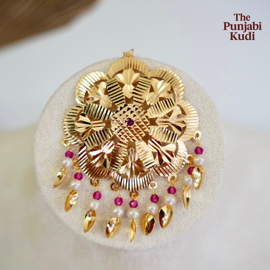 Pippal Patti Long Earrings Tikka Set