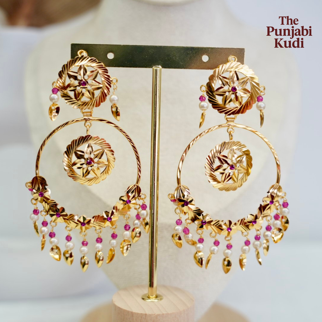 Pippal Patti Long Earrings Tikka Set