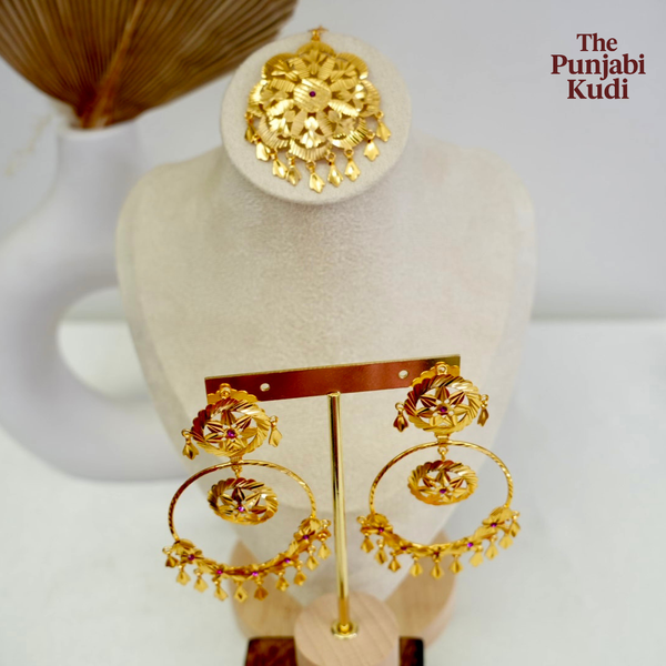 Pippal Patti Earrings Tikka Set