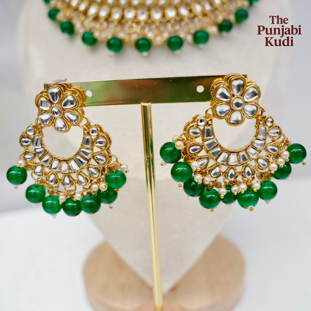Emerald Green Kundan Choker Set