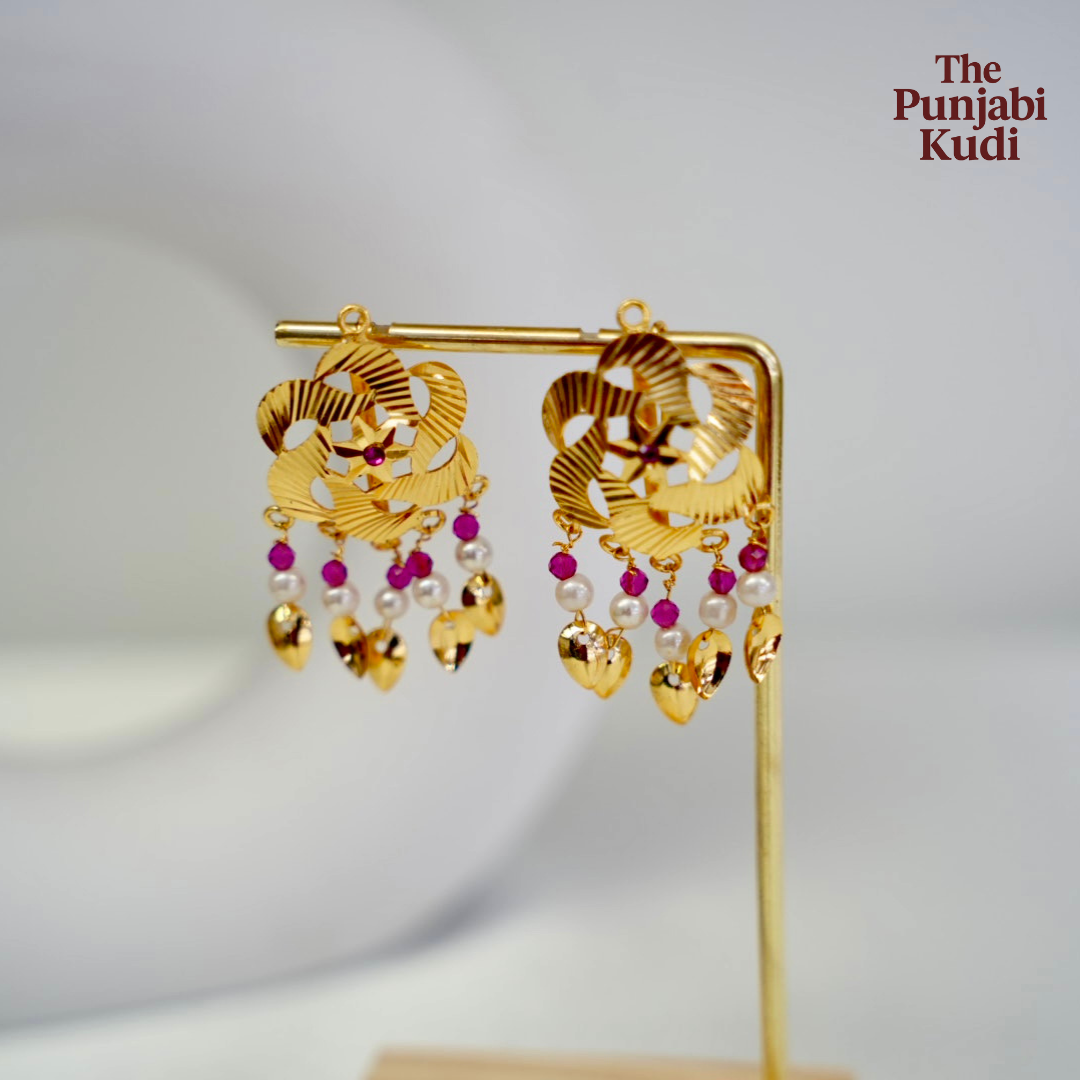 Small Flower Pearl Traditional Earrings