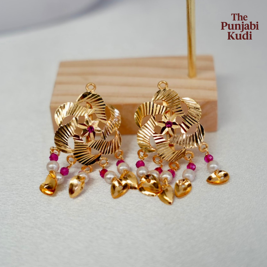 Small Flower Pearl Traditional Earrings