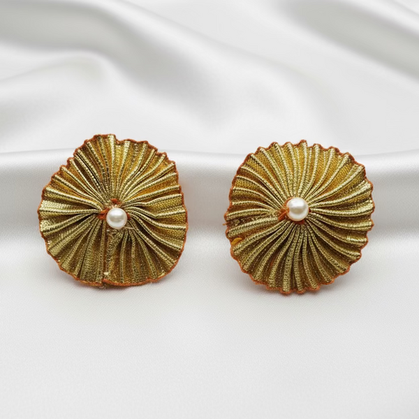 Handmade Gotta Hair Clips Pair - Light Gold & Dark Gold