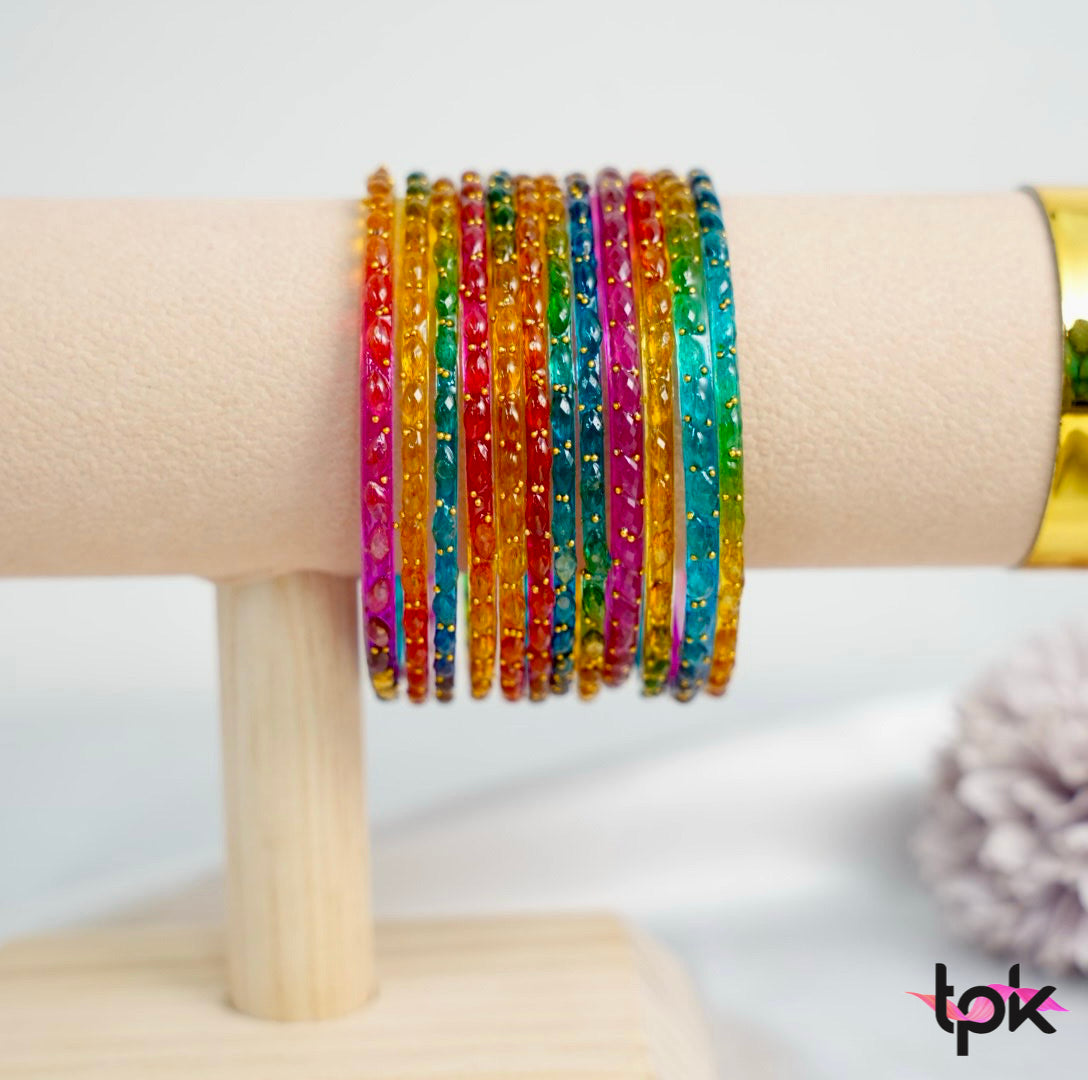 Rain drop Glass Bangles - Available in Multiple Colours