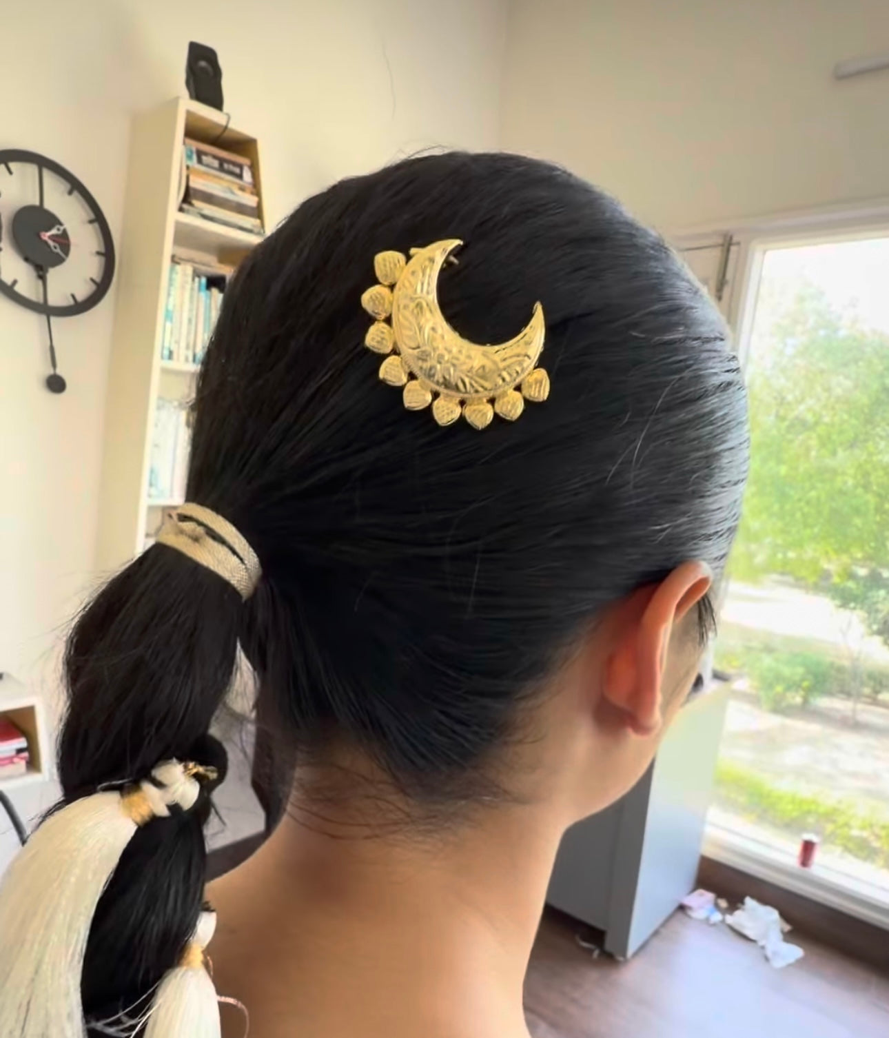 Micro Gold Plated Chand Hair Clips Pair