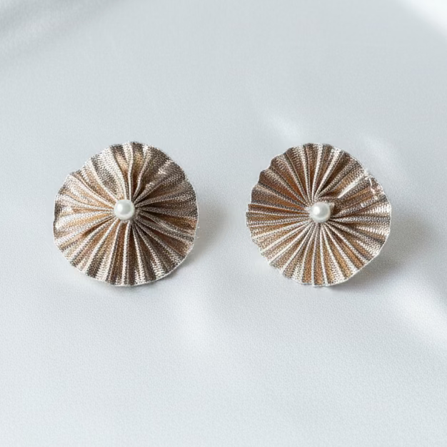 Handmade Gotta Hair Clips Pair - Light Gold & Dark Gold