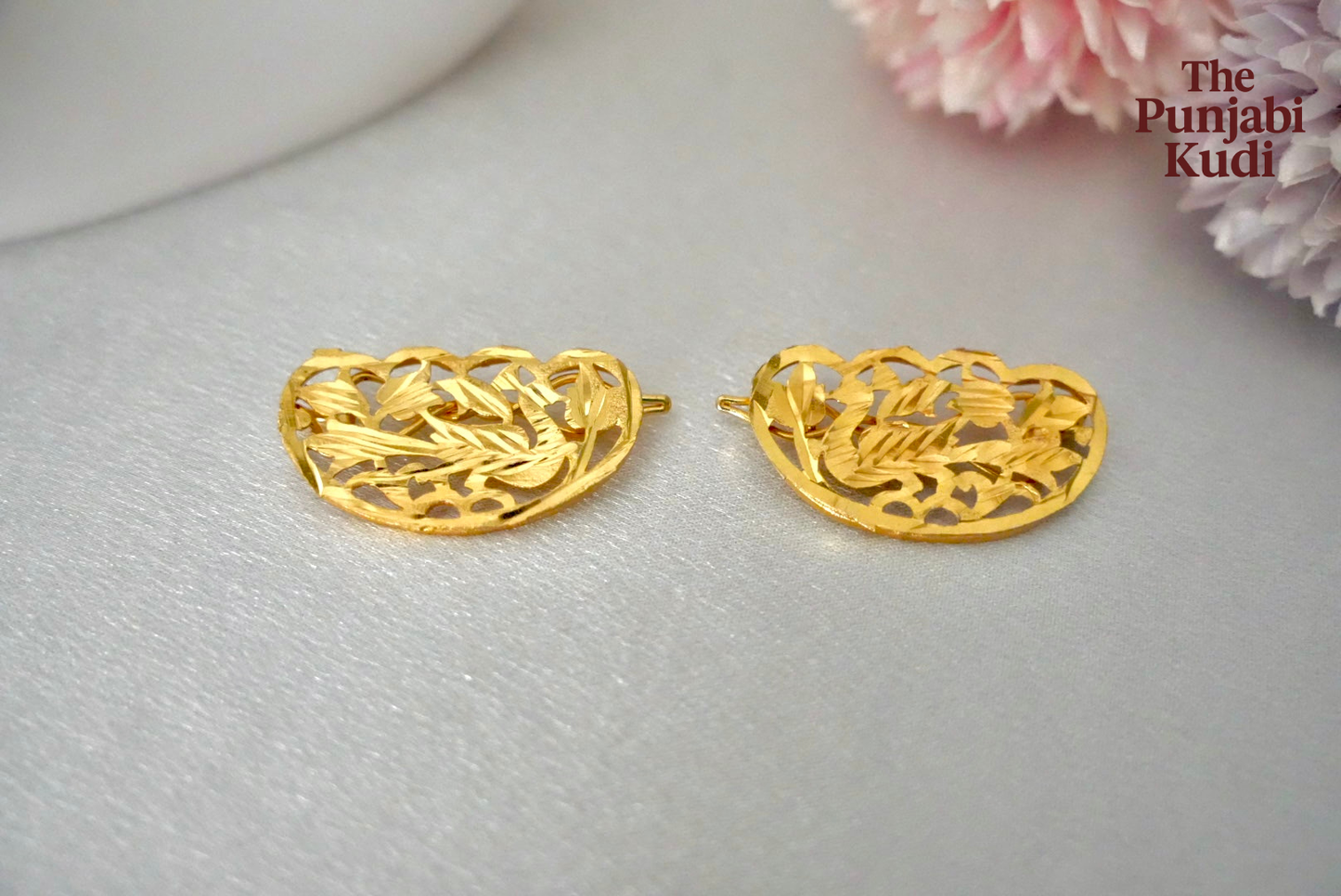 Gold Finished Morni Patra Hair Clips