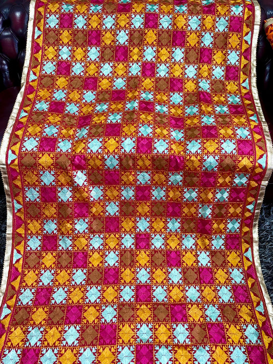 Multicolor Khaddar Bagh Phulkari Dupatta