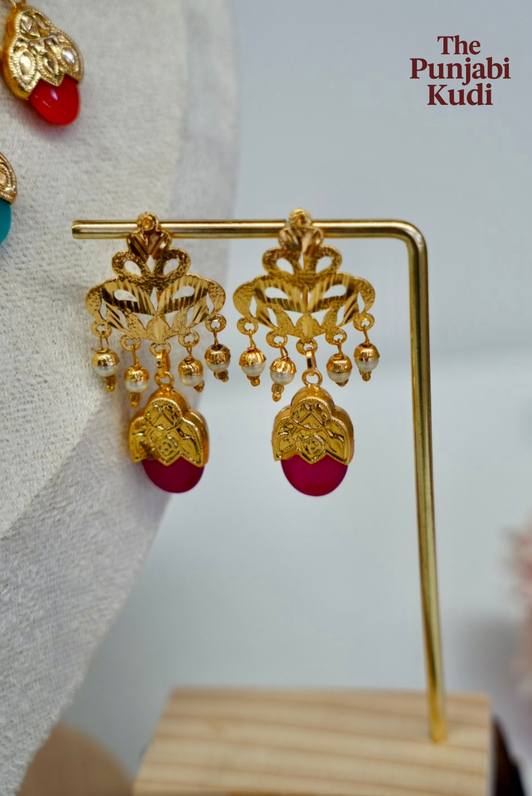 Punjabi Traditional Dakh Set with Multi color Stones