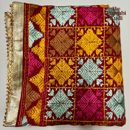 Multicolor Khaddar Bagh Phulkari Dupatta