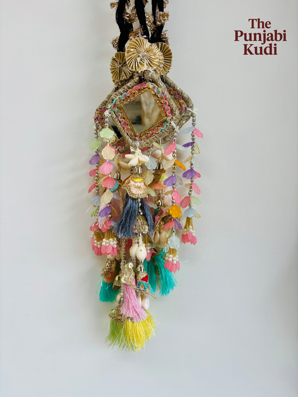 Pastel Mirror Paranda – Ethnic Punjabi Hair Accessory