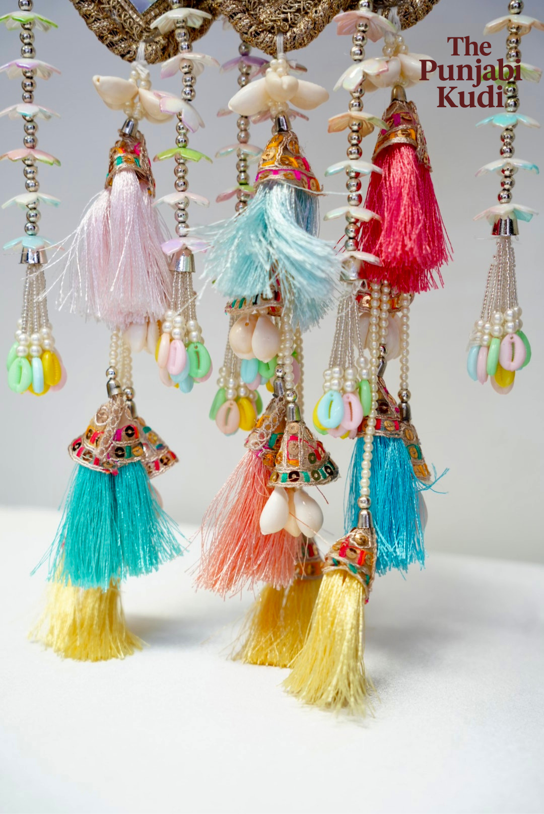 Pastel Mirror Paranda - Ethnic Punjabi Hair Accessory