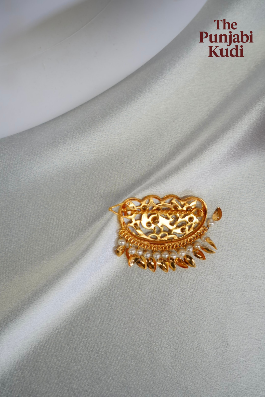 Gold Finished Multicolor Morni Pippal Patti Hair Clips