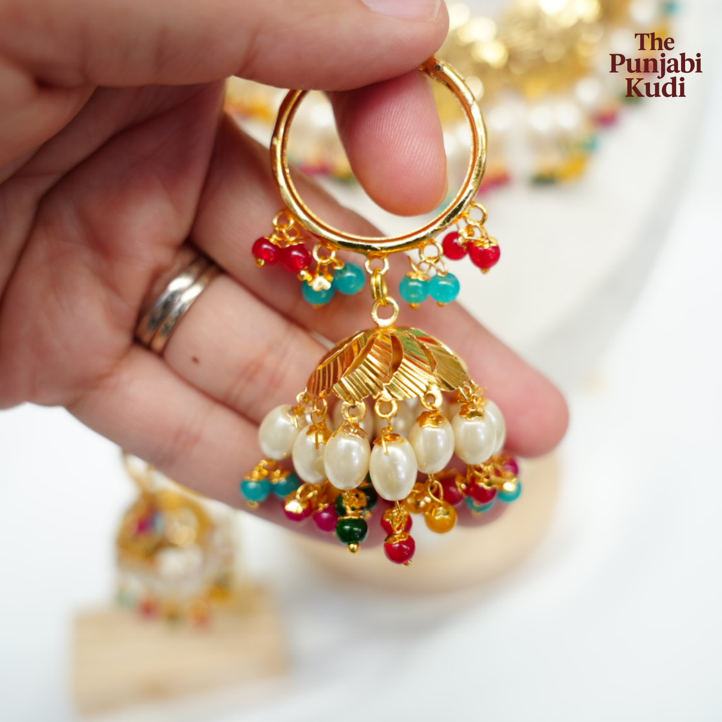 Traditional Punjabi Pattra Choker Tikka Set with Wallian in Multi color