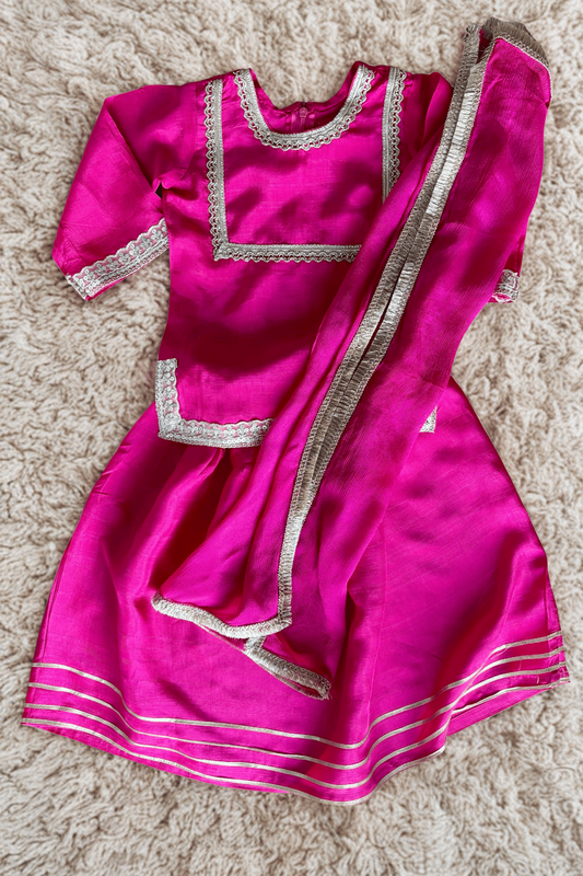 Silk Lehenga Choli with Chinnon Dupatta (1-5 Years)