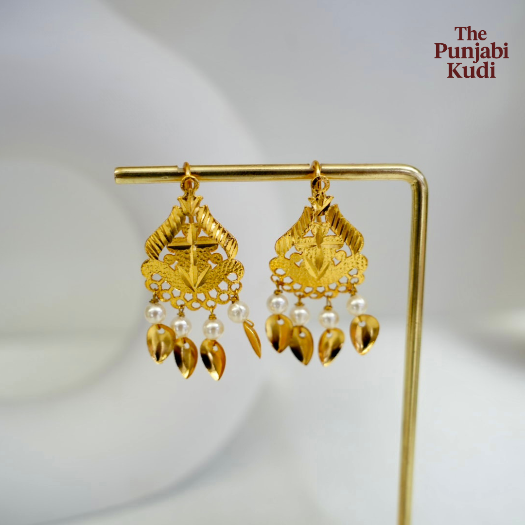 Gold Finished Small Traditional Earrings