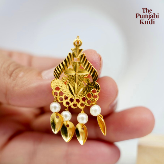 Gold Finished Small Traditional Earrings