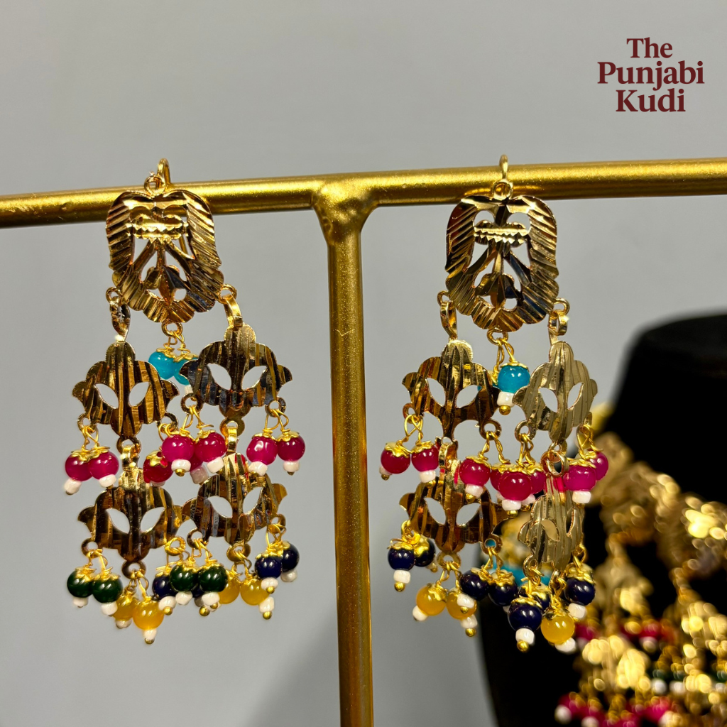 Virsa Gold Plated Choker & Earing Set Multicolor